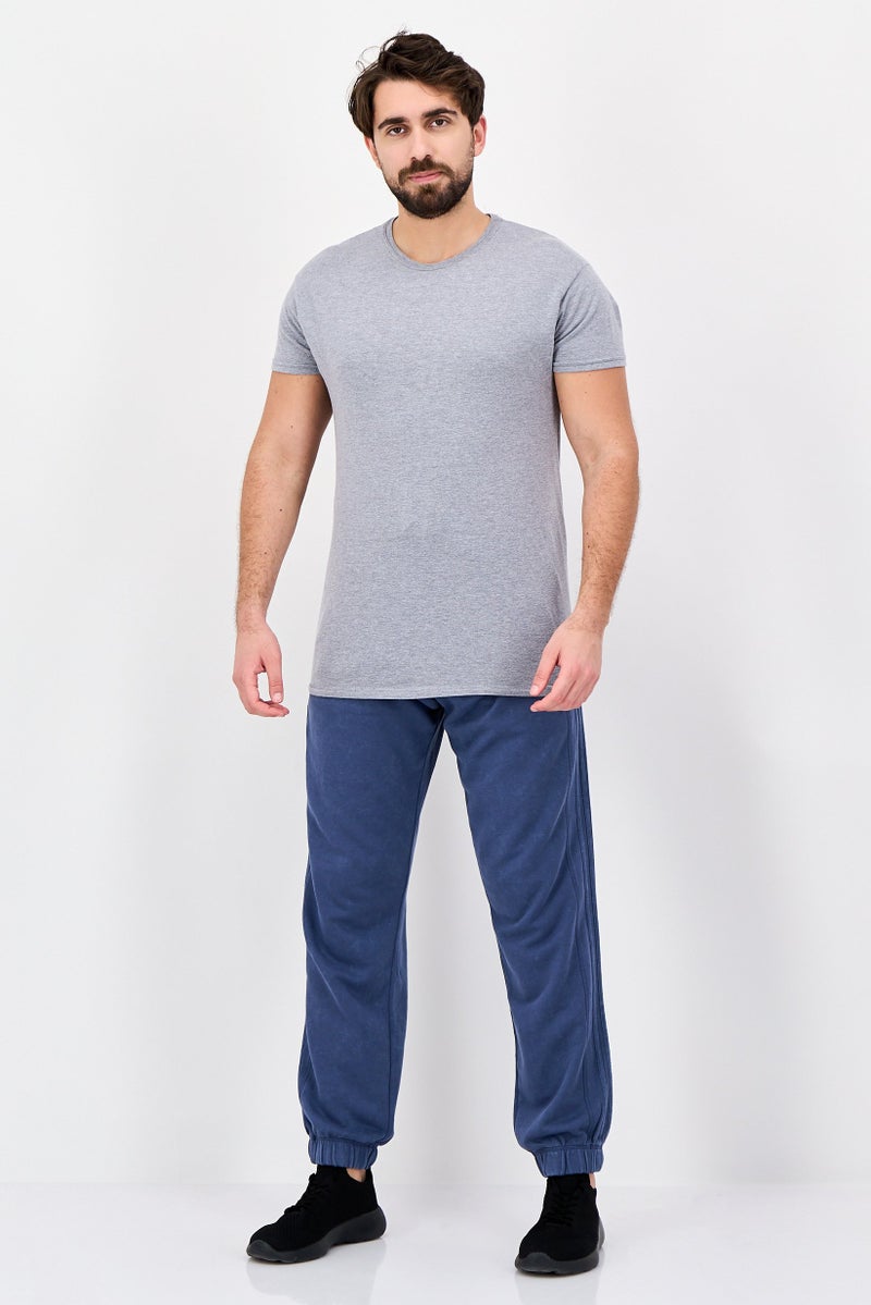 Adidas Men Loose Fit Embroidered Logo Outdoor Sweatpants, Slate Blue - Image 4